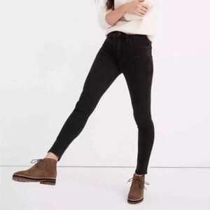 Madewell Washed Black Denim 10" High Rise Skinny Jeans Magic Pocket Size 26W NWT